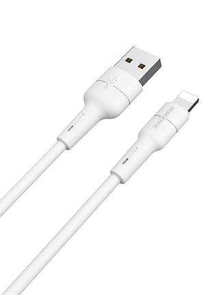 Кабель borofone bx30 usb to ip 2.4a, 1m, silicone, tpe connectors, white