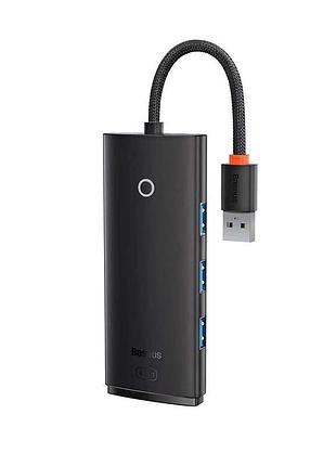 Usb-хаб baseus lite series 4-port usb-a hub adapter (usb-a to usb 3.0*4) 25cm black