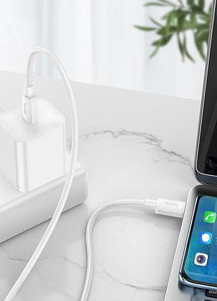 Кабель hoco x96 hyper 60w fast charging data cable type-c to type-c white 4