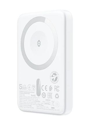 Зовнішній акумулятор acefast m25-5000 pd20w magnetic fast wireless charging power bank white