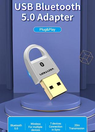 Адаптер vention usb bluetooth5.0 adapter white (cdsw0) 6
