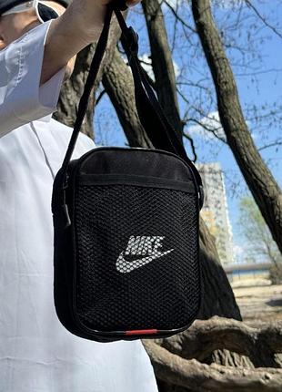 Барсетка чорна nike сумка найк сумка через плече барсетка маленька сумка спорт 6
