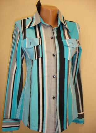 Яркая приталенная рубашка с накладными карманами " lo baran "