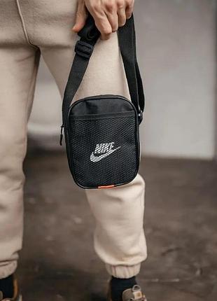 Борсетка черная nike сумка найк борсетка маленькая сумка через плечо сумка спорт 3