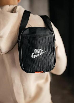 Борсетка черная nike сумка найк борсетка маленькая сумка через плечо сумка спорт 6