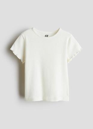 Трикотажна футболка в рубчик h&m 9705