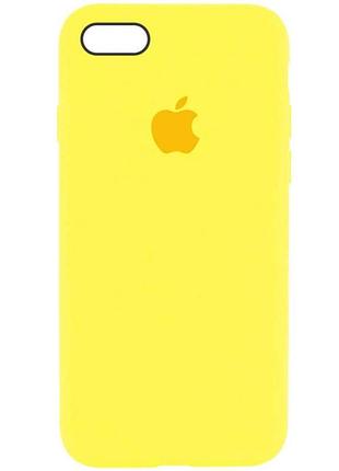 Чехол для iphone 6 6s силиконовый с микрофиброй soft touch закрытый низ silicone case yellow