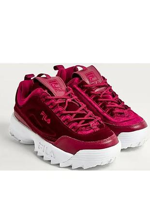 Женские кроссовки fila disruptor ii burgundy velvet,38.5