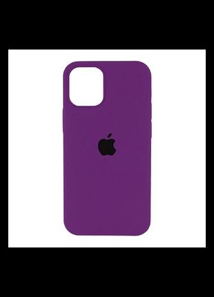 Чохол для iphone 12 mini силіконовий з мікрофіброю soft touch закритий низ silicone case purple