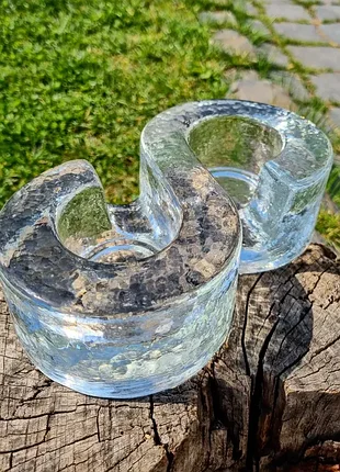 Винтажный подсвечник – мармит для подогрева блюд, гутное стекло, glasdesign georgshütte.