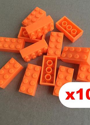 Кубики 2х4 пина (оранжевый) 10 шт