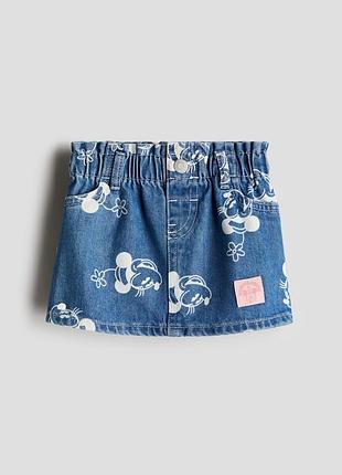 Джинсовая юбка с принтом minnie mouse h&amp;m 9748, 9749