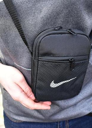 Барсетка чорна nike сумка найк барсетка маленька сумка через плече сумка спорт 3