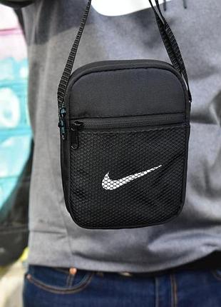 Барсетка чорна nike сумка найк барсетка маленька сумка через плече сумка спорт 4