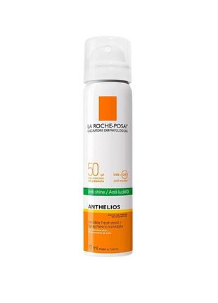 Ультралегкий сонцезахисний спрей для обличчя la roche-posay anthelios anti-shine mist spf 50+, 75 мл