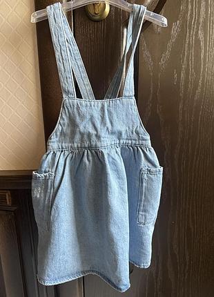 Джинсовий сарафан з кишенями,zara