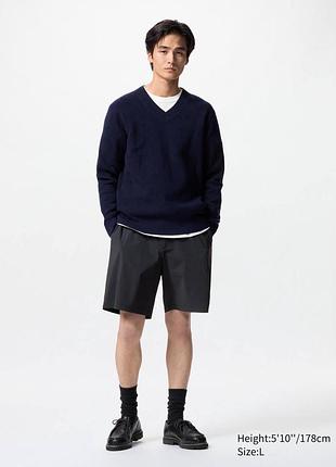 Шорти uniqlo чорні ultra stretch shorts | 8.5"