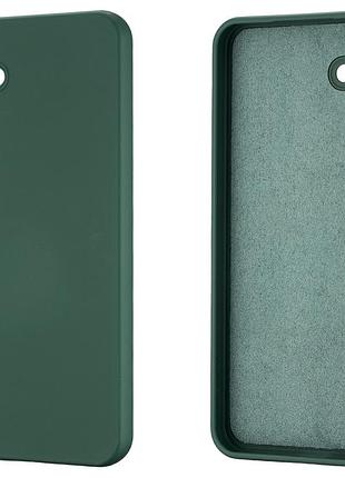 Матовый силиконовый чехол на samsung a16 зеленый с микрофиброй