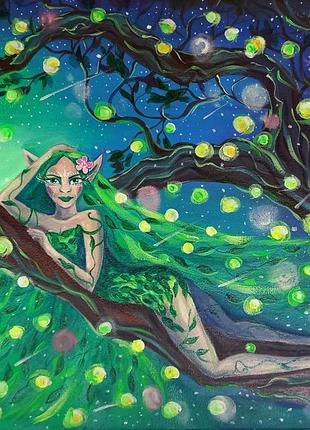 Картина "русалка" акрил на холсте 40×50 см