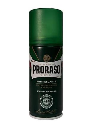 Пена для бритья proraso rinfrescante освежающая с ментолом и эвкалиптом, 100 мл.