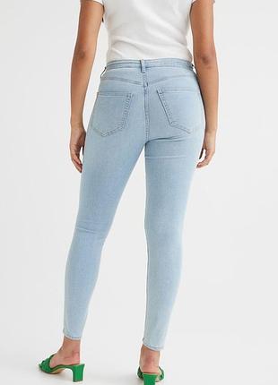 Джеггінси h&m curvy fit ultra high зі світлого деніму l, м-l
