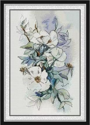 Набор для вышивания по нанесённой на канву схеме "blooming heather ".aida 14ct printed , 26*36 см