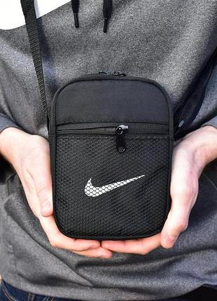 Борсетка черная nike сумка найк борсетка маленькая сумка через плечо сумка спорт 5