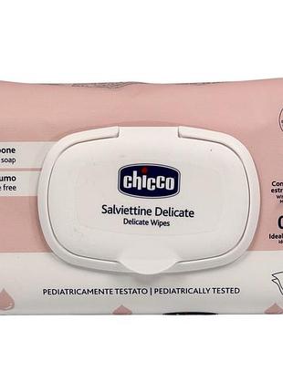 Салфетки влажные детские chicco delicate нежные, 72 шт.