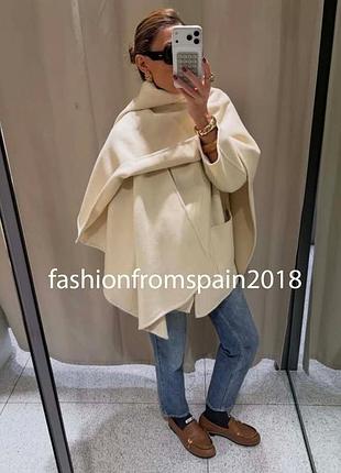 Пальто зара + кейп zara шерсть