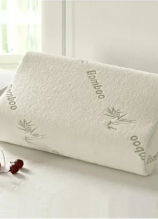 Ортопедическая подушка cozy sleep ecosafeter с эффектом памяти бамбуковая 54×35 см анатомическая для шеи против боли и храпения