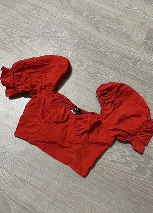 Шикарний червоний топ в корсетному стилі h&m