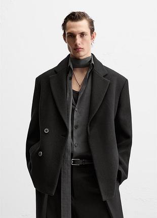 Стильне вовняне вкорочене пальто zara з нових колекцій