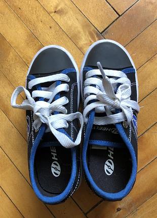 Роликові кросівки heelys classic x2, розмір 31 (18 см), на 2 колеса, чорні з синім