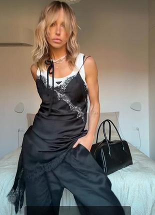 Сукня майка з мереживом zara xs, s