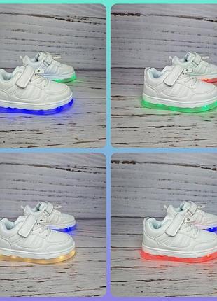 28р 18,3см детские led кроссовки унисекс, 11 режимов. подзарядка, usb-шнур для подзарядки, для мальчика девочки bessky by3892-4b