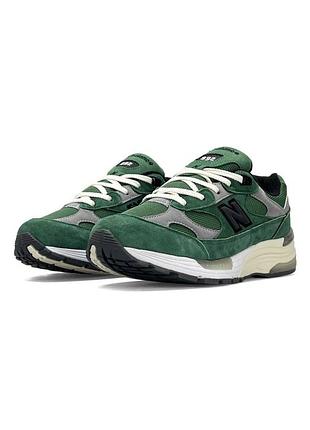 Чоловічі кросівки new balance 992 green white grey