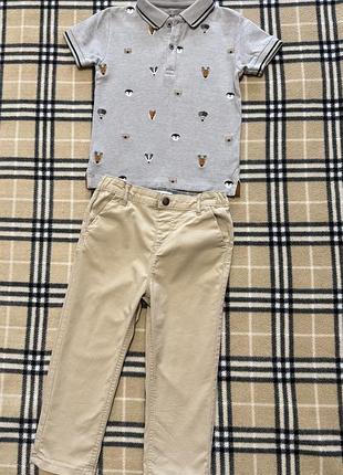 Штани котонові бежеві primark 1/2-2 роки 92 см для хлопчика