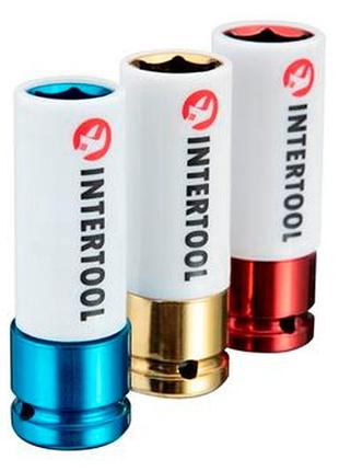 Ve набор ударных головок intertool new version для алюминиевых дисков 17x19x21мм 1/4 дюйма цветные тор n6w_ver 3