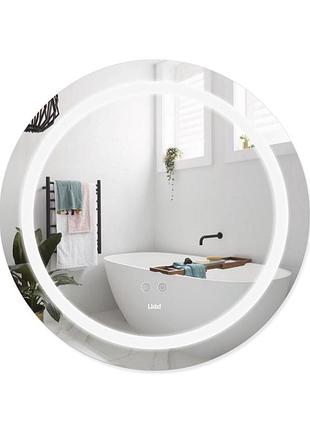 Дзеркало lidz aria r600 з led-підсвічуванням touch, з антизапотіванням, з димером, рег. яскравості ld78lr600