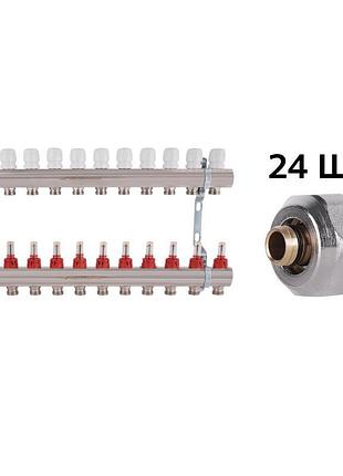 Комплект: thermo alliance standart коллектор латунный с расходомерами 1"х12 sd235w12 + sd евроконус 3/4'х16×2 sd346