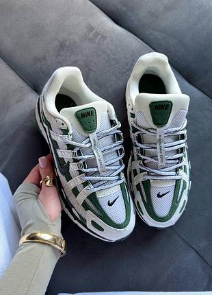 Кроссовки nike p-6000 white/green/black