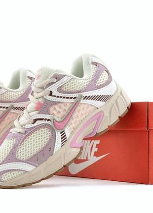 Женские кроссовки nike v5 rnr beige pink violet найк бежевого с розовым и фиолетовым цветами