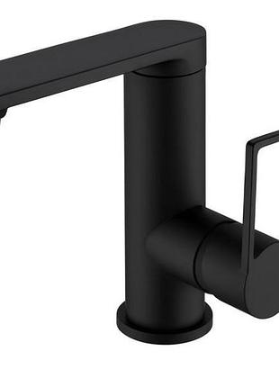 Змішувач для раковини з бок.ручкою, латунь,чорний матовий aim,dg06514 black matte