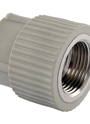 Муфта комбінована з внутрішньою різьбою ppr ø32x1/2" сірий колір asco® 20/120шт