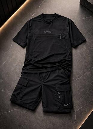 Чоловічий літній спортивний костюм футболка і шорти карго найк nike розмір s,m,l,xl,xxl