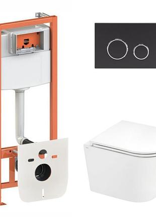 Готовое решение qtap для ванной комнаты: подвесной унитаз scorpio ultra quiet + комплект инсталляции nest 4 в 1 (круглая клавиша