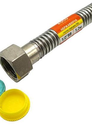 Шланг нерж.гофрований для газу 1/2" 1,0 м вв asco 100шт.