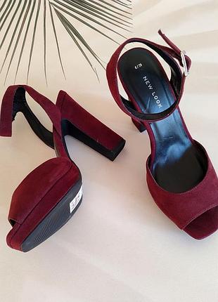 Новые босоножки под замшу цвета бордо ❤️ от new look