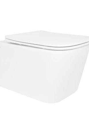 Унитаз подвесной qtap crow безободковый с седалием soft-close qt05335171w