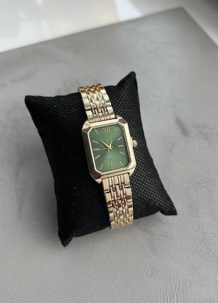 Жіночий годинник під золото с зеленим циферблатом 💚